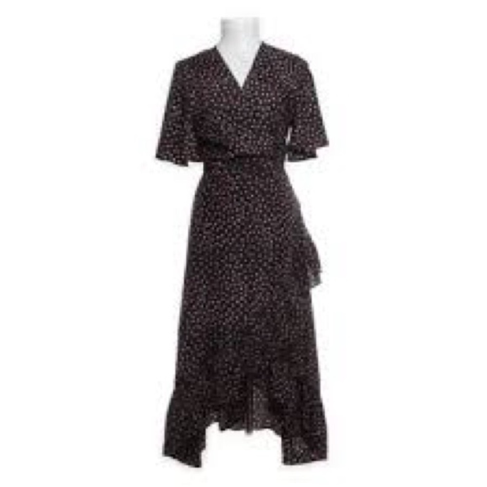 Nasty Gal Black Asymmetrical Wrap Sundress